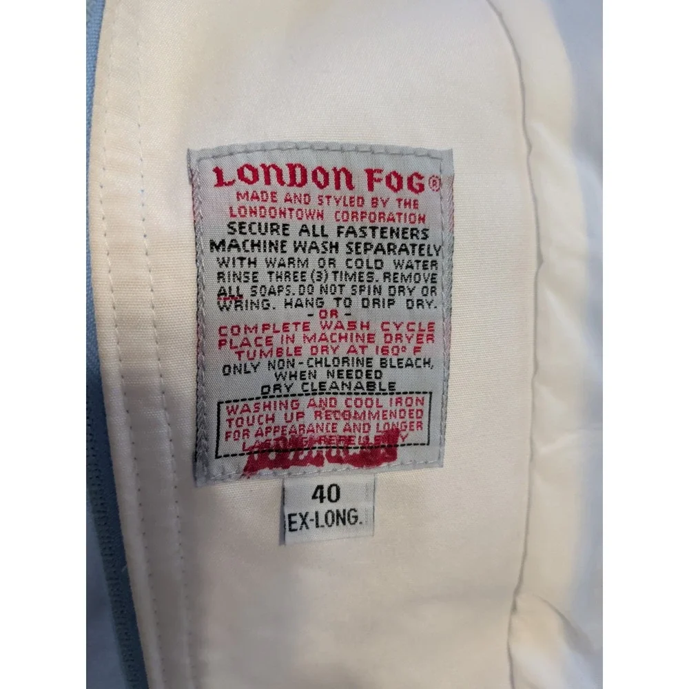 LONDON FOG MEN'S OUTDOORS ZIPPERED BLUE JACKET 40R